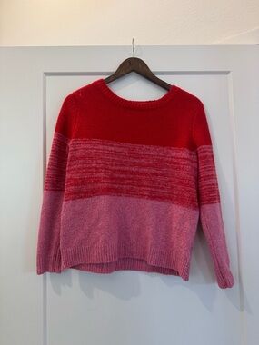 Cupcakes and Cashmere Colorblock Knit Sweater Red & Pink Size Medium